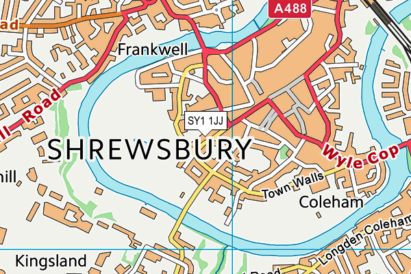 SY1 1JJ map - OS VectorMap District (Ordnance Survey) SY1 1JJ map - OS VectorMap District (Ordnance Survey)