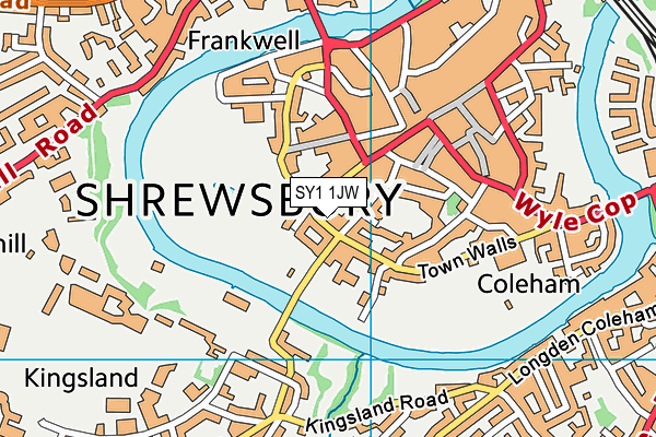 SY1 1JW map - OS VectorMap District (Ordnance Survey) SY1 1JW map - OS VectorMap District (Ordnance Survey)