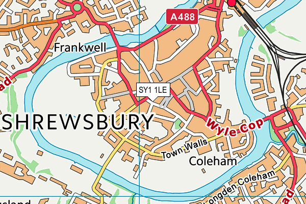 SY1 1LE map - OS VectorMap District (Ordnance Survey) SY1 1LE map - OS VectorMap District (Ordnance Survey)