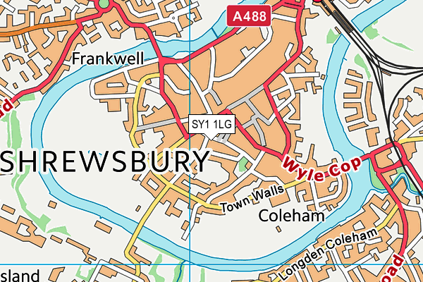 SY1 1LG map - OS VectorMap District (Ordnance Survey) SY1 1LG map - OS VectorMap District (Ordnance Survey)