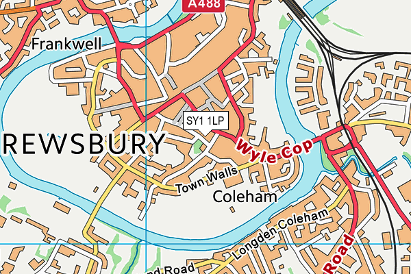 SY1 1LP map - OS VectorMap District (Ordnance Survey) SY1 1LP map - OS VectorMap District (Ordnance Survey)