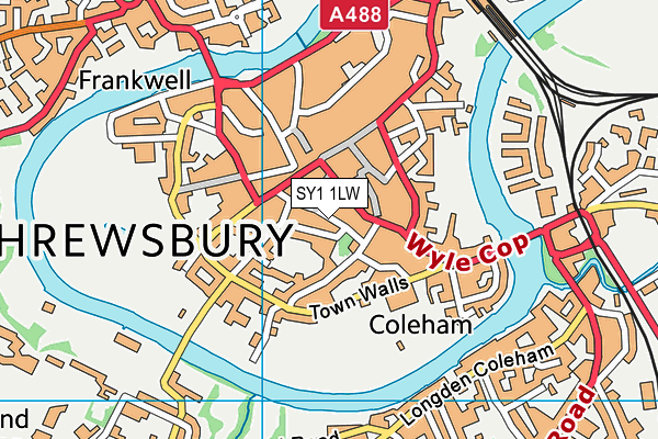 SY1 1LW map - OS VectorMap District (Ordnance Survey)