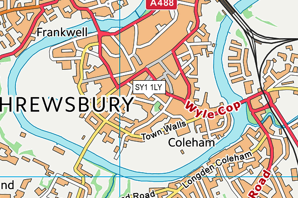 SY1 1LY map - OS VectorMap District (Ordnance Survey) SY1 1LY map - OS VectorMap District (Ordnance Survey)