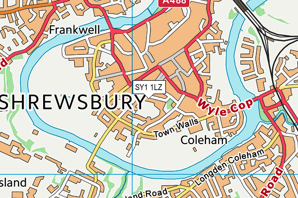 SY1 1LZ map - OS VectorMap District (Ordnance Survey) SY1 1LZ map - OS VectorMap District (Ordnance Survey)