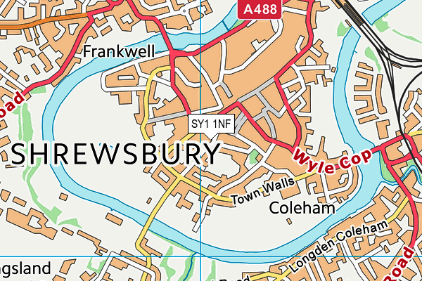 SY1 1NF map - OS VectorMap District (Ordnance Survey) SY1 1NF map - OS VectorMap District (Ordnance Survey)