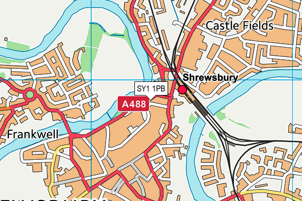 SY1 1PB map - OS VectorMap District (Ordnance Survey) SY1 1PB map - OS VectorMap District (Ordnance Survey)