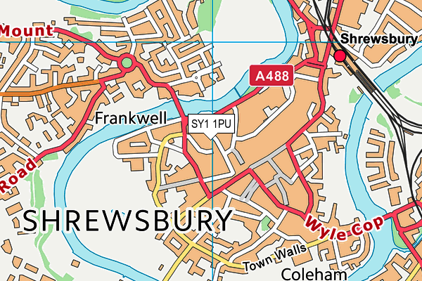 SY1 1PU map - OS VectorMap District (Ordnance Survey) SY1 1PU map - OS VectorMap District (Ordnance Survey)
