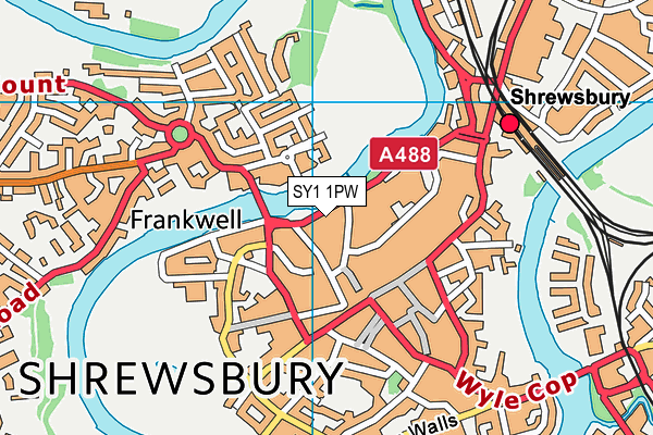SY1 1PW map - OS VectorMap District (Ordnance Survey) SY1 1PW map - OS VectorMap District (Ordnance Survey)