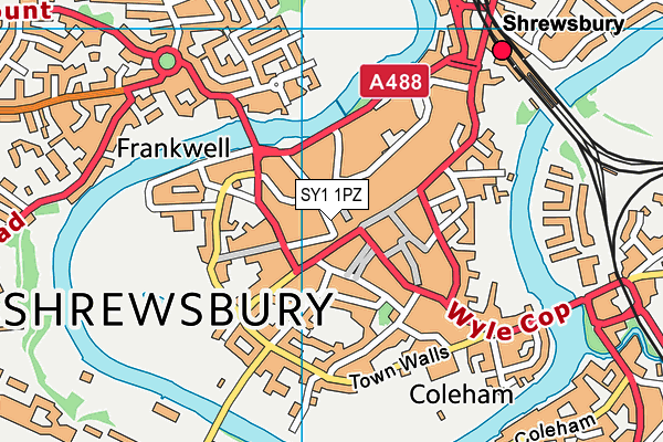 SY1 1PZ map - OS VectorMap District (Ordnance Survey)