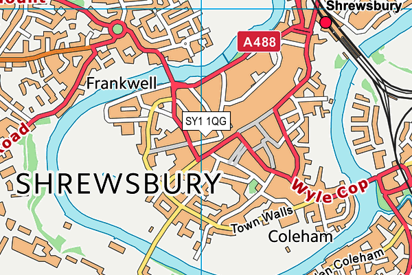 SY1 1QG map - OS VectorMap District (Ordnance Survey)