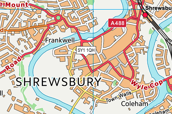 SY1 1QH map - OS VectorMap District (Ordnance Survey)