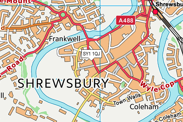 SY1 1QJ map - OS VectorMap District (Ordnance Survey) SY1 1QJ map - OS VectorMap District (Ordnance Survey)