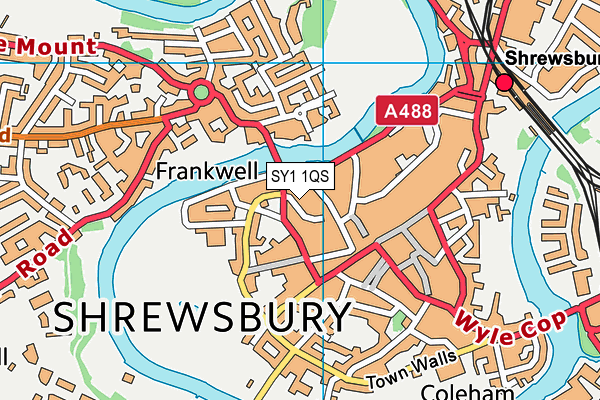 SY1 1QS map - OS VectorMap District (Ordnance Survey)