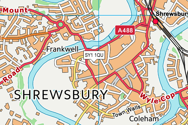 SY1 1QU map - OS VectorMap District (Ordnance Survey) SY1 1QU map - OS VectorMap District (Ordnance Survey)