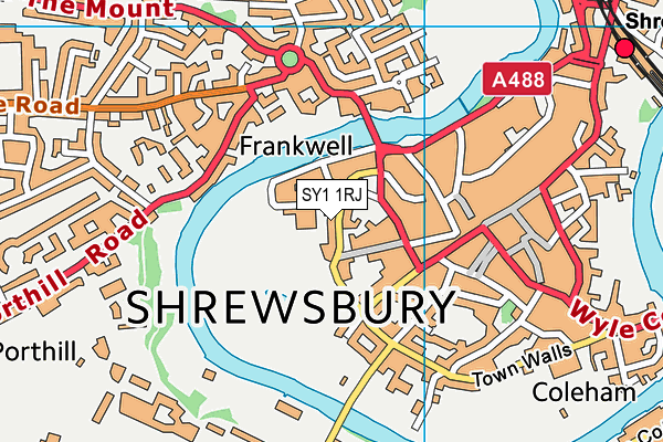 SY1 1RJ map - OS VectorMap District (Ordnance Survey) SY1 1RJ map - OS VectorMap District (Ordnance Survey)