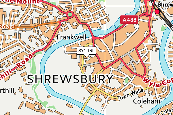 SY1 1RL map - OS VectorMap District (Ordnance Survey) SY1 1RL map - OS VectorMap District (Ordnance Survey)