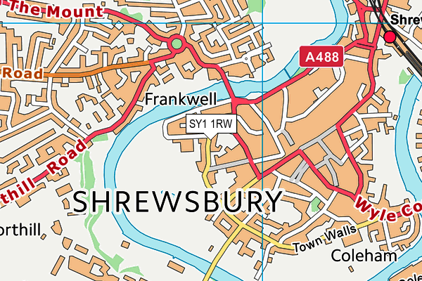 SY1 1RW map - OS VectorMap District (Ordnance Survey) SY1 1RW map - OS VectorMap District (Ordnance Survey)