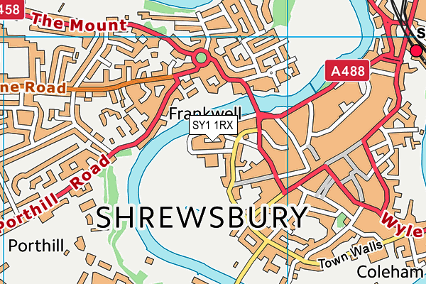 SY1 1RX map - OS VectorMap District (Ordnance Survey) SY1 1RX map - OS VectorMap District (Ordnance Survey)