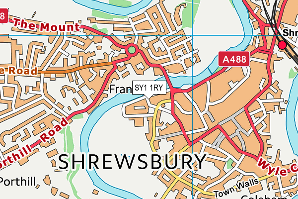 SY1 1RY map - OS VectorMap District (Ordnance Survey)