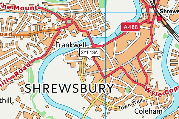 SY1 1SA map - OS VectorMap District (Ordnance Survey) SY1 1SA map - OS VectorMap District (Ordnance Survey)