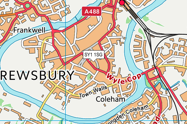 SY1 1SG map - OS VectorMap District (Ordnance Survey) SY1 1SG map - OS VectorMap District (Ordnance Survey)