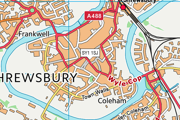 SY1 1SJ map - OS VectorMap District (Ordnance Survey)
