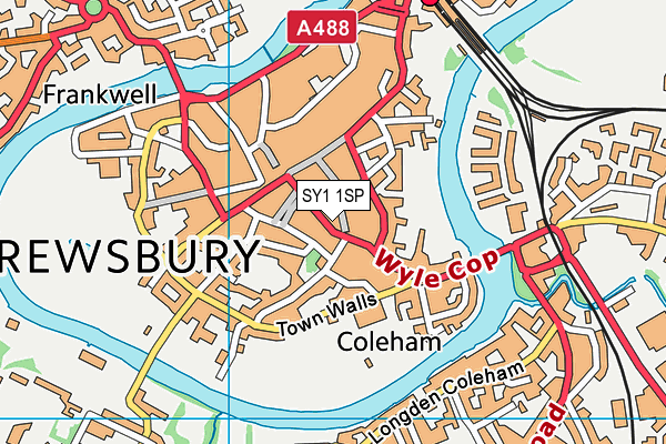 SY1 1SP map - OS VectorMap District (Ordnance Survey) SY1 1SP map - OS VectorMap District (Ordnance Survey)