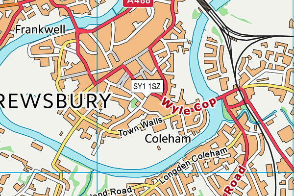 SY1 1SZ map - OS VectorMap District (Ordnance Survey) SY1 1SZ map - OS VectorMap District (Ordnance Survey)