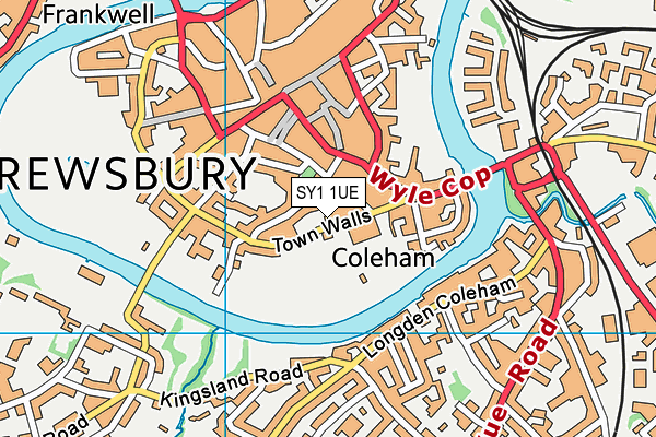 SY1 1UE map - OS VectorMap District (Ordnance Survey) SY1 1UE map - OS VectorMap District (Ordnance Survey)