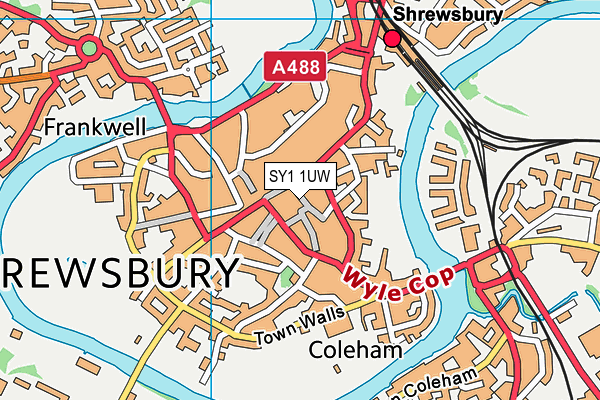 SY1 1UW map - OS VectorMap District (Ordnance Survey) SY1 1UW map - OS VectorMap District (Ordnance Survey)