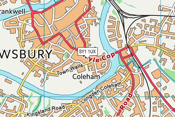 SY1 1UX map - OS VectorMap District (Ordnance Survey) SY1 1UX map - OS VectorMap District (Ordnance Survey)