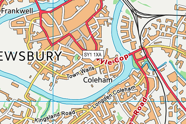 SY1 1XA map - OS VectorMap District (Ordnance Survey) SY1 1XA map - OS VectorMap District (Ordnance Survey)