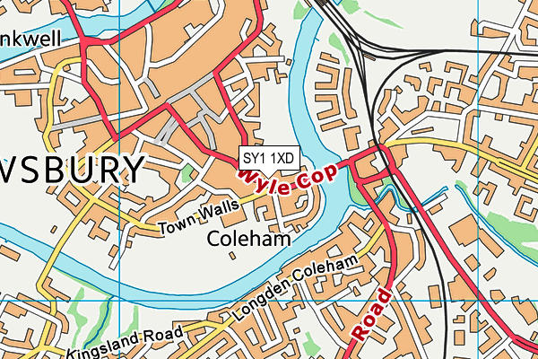 SY1 1XD map - OS VectorMap District (Ordnance Survey) SY1 1XD map - OS VectorMap District (Ordnance Survey)