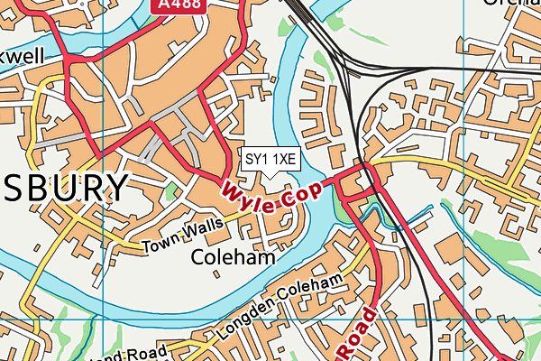 SY1 1XE map - OS VectorMap District (Ordnance Survey)