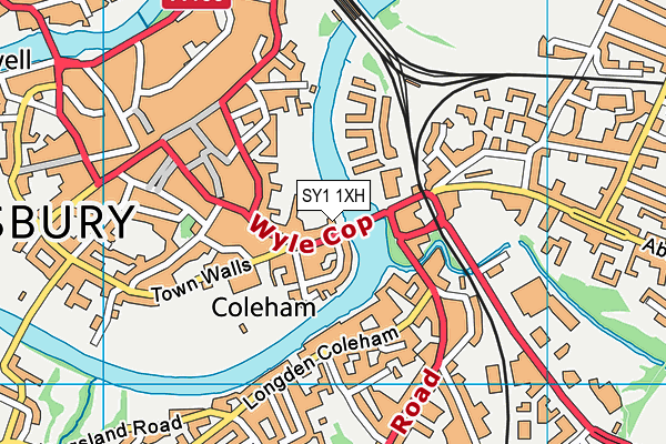 SY1 1XH map - OS VectorMap District (Ordnance Survey) SY1 1XH map - OS VectorMap District (Ordnance Survey)