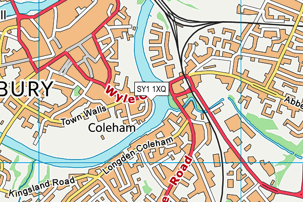 SY1 1XQ map - OS VectorMap District (Ordnance Survey) SY1 1XQ map - OS VectorMap District (Ordnance Survey)