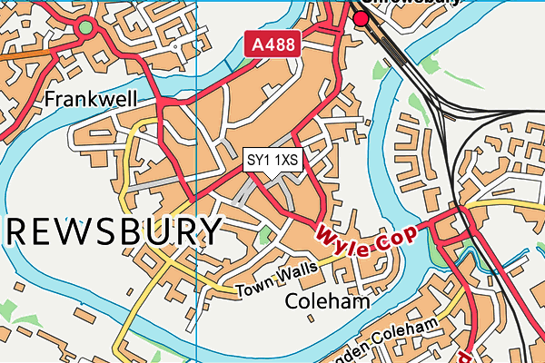 SY1 1XS map - OS VectorMap District (Ordnance Survey) SY1 1XS map - OS VectorMap District (Ordnance Survey)