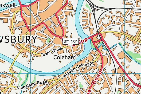 SY1 1XY map - OS VectorMap District (Ordnance Survey)