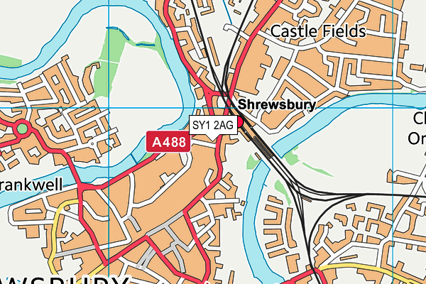 SY1 2AG map - OS VectorMap District (Ordnance Survey) SY1 2AG map - OS VectorMap District (Ordnance Survey)