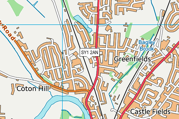 SY1 2AN map - OS VectorMap District (Ordnance Survey) SY1 2AN map - OS VectorMap District (Ordnance Survey)