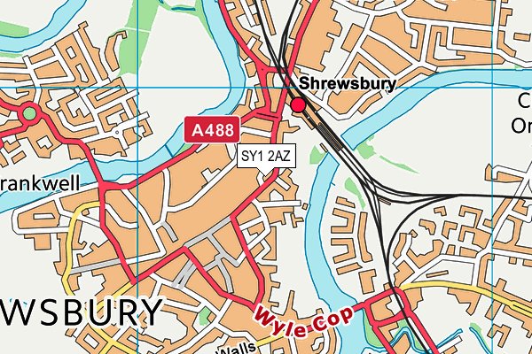 SY1 2AZ map - OS VectorMap District (Ordnance Survey) SY1 2AZ map - OS VectorMap District (Ordnance Survey)