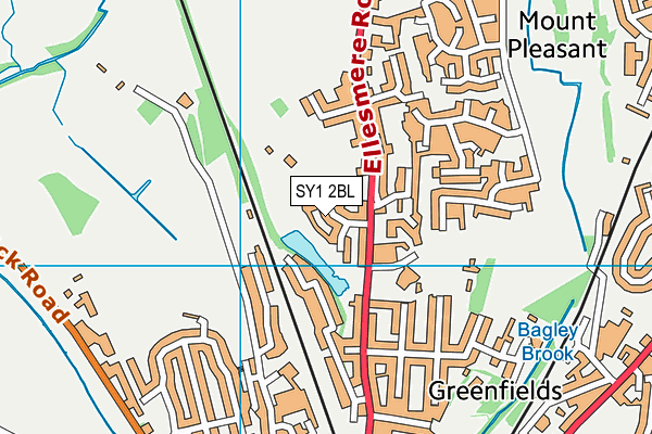 SY1 2BL map - OS VectorMap District (Ordnance Survey) SY1 2BL map - OS VectorMap District (Ordnance Survey)
