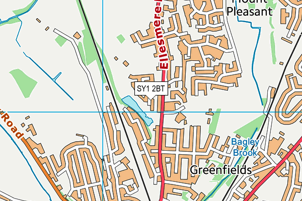 SY1 2BT map - OS VectorMap District (Ordnance Survey) SY1 2BT map - OS VectorMap District (Ordnance Survey)