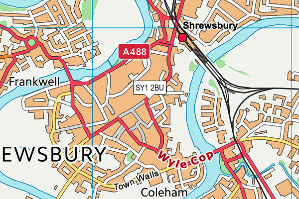 SY1 2BU map - OS VectorMap District (Ordnance Survey) SY1 2BU map - OS VectorMap District (Ordnance Survey)