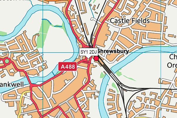SY1 2DJ map - OS VectorMap District (Ordnance Survey) SY1 2DJ map - OS VectorMap District (Ordnance Survey)