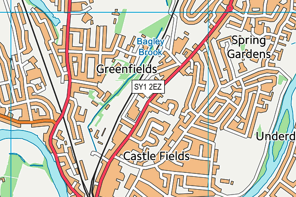 SY1 2EZ map - OS VectorMap District (Ordnance Survey) SY1 2EZ map - OS VectorMap District (Ordnance Survey)