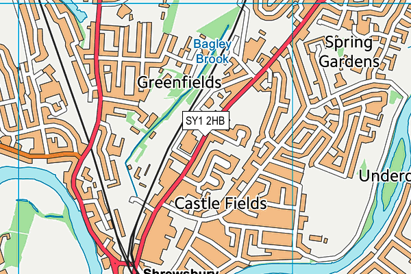 SY1 2HB map - OS VectorMap District (Ordnance Survey)