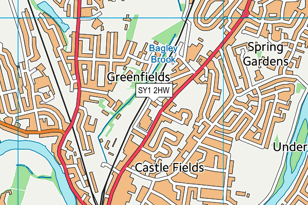 SY1 2HW map - OS VectorMap District (Ordnance Survey) SY1 2HW map - OS VectorMap District (Ordnance Survey)