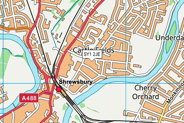 SY1 2JE map - OS VectorMap District (Ordnance Survey) SY1 2JE map - OS VectorMap District (Ordnance Survey)