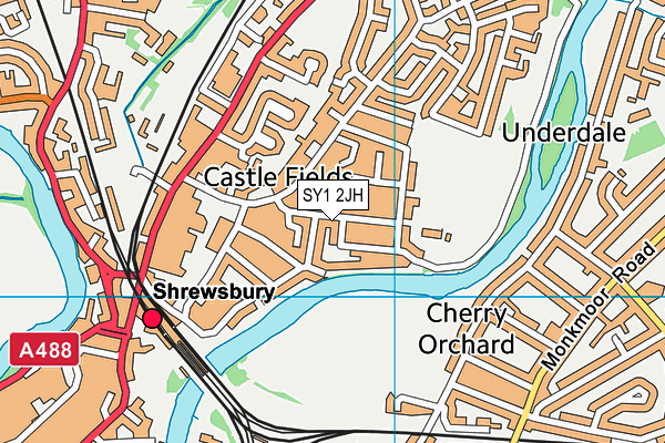 SY1 2JH map - OS VectorMap District (Ordnance Survey) SY1 2JH map - OS VectorMap District (Ordnance Survey)